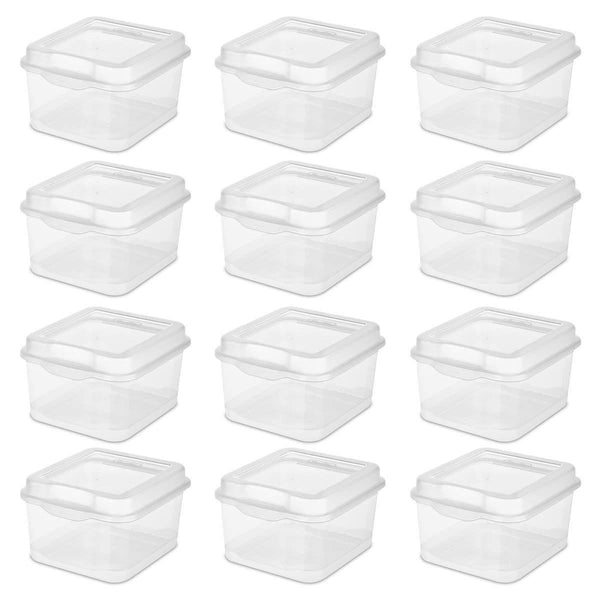 Sterilite Plastic Fliptop Latching Storage Box, Clear (12 Pack) 18038612