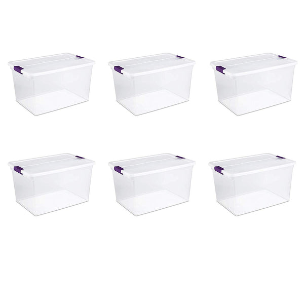 Sterilite 17551706 32 Quart/30 Liter ClearView Latch Box, Clear with Sweet  Plum– Wholesale Home