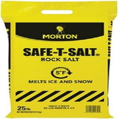 MORTON SAFE-T-SALT SNOW ICE MELT ROCK SALT 25 LB