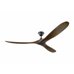 Monte Carlo - 70" Maverick Max Ceiling Fan - Matte Black with Walnut Blades