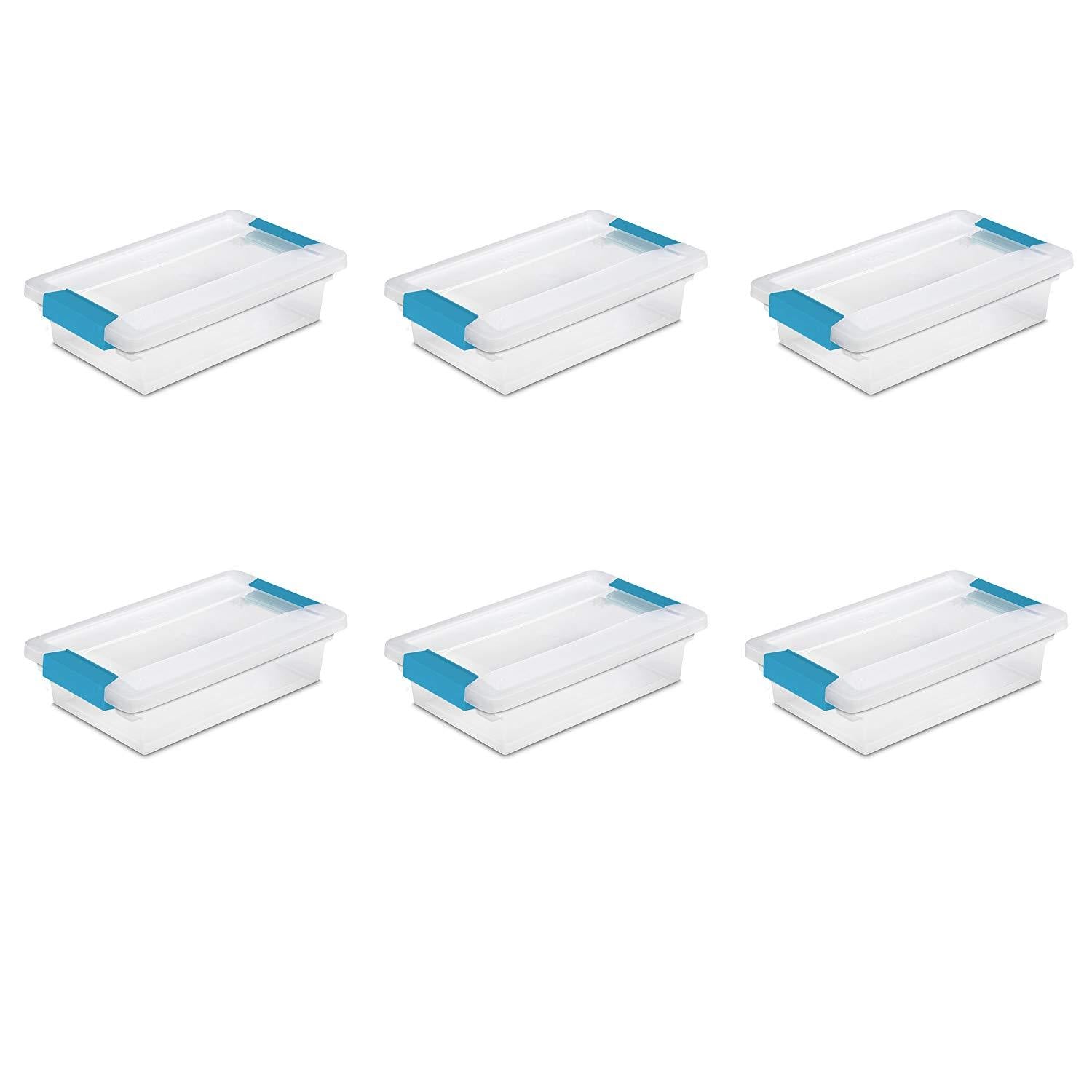 Sterilite Miniature Clip Storage Box, 6 Pack, & Medium Clip Storage Box, 4  Pack