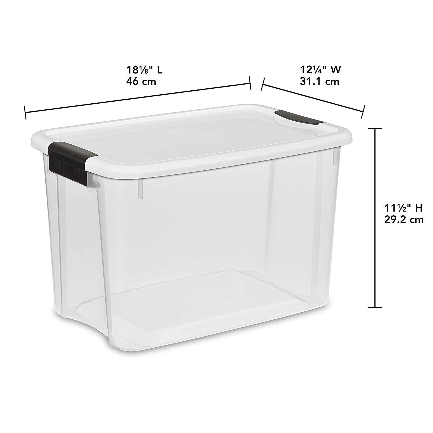 Sterilite 70 Quart Ultra Storage Container Box (4 Pack) & 6 Quart Tote (12  Pack)