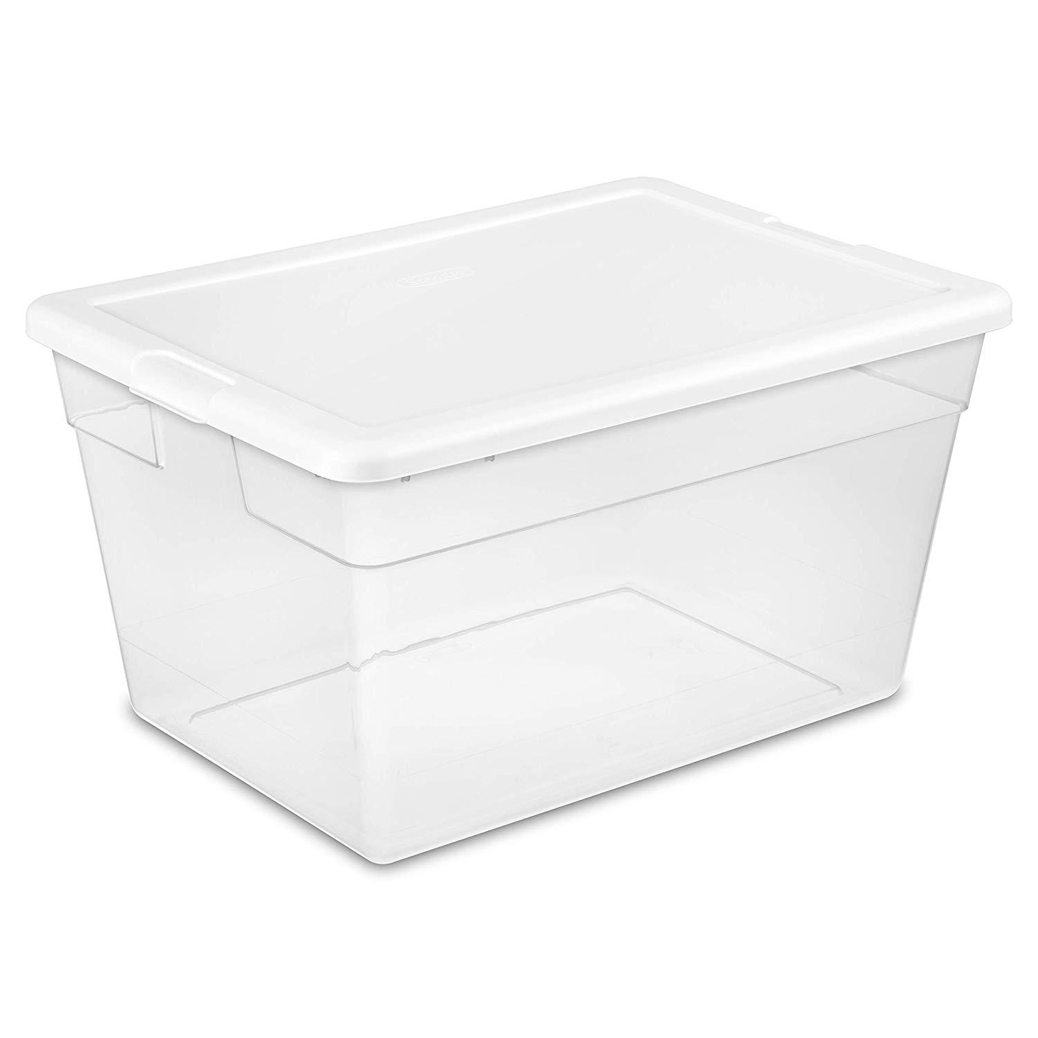 56 Qt Clear Plastic Storage Container with Latching Lid (8 Pack)