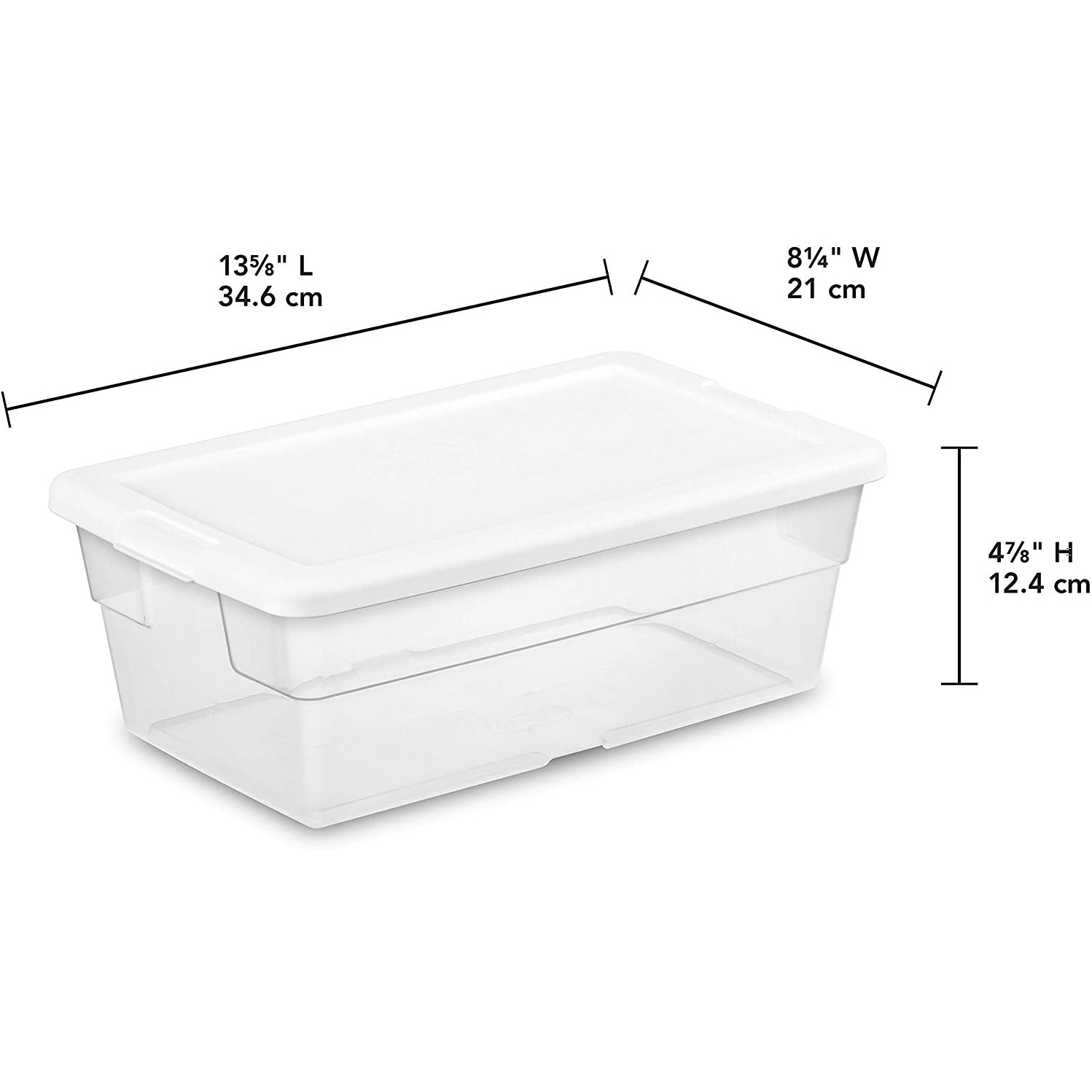 6 Wholesale Home Basics 30 Liter Plastic Storage Container With Lid, Clear