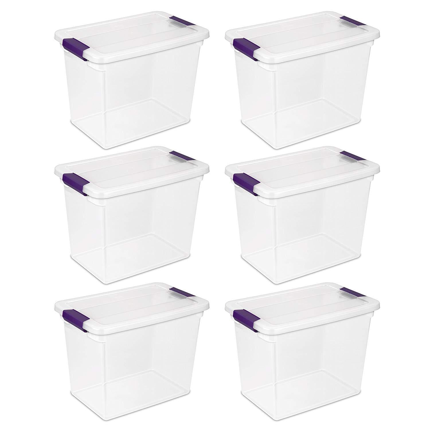Sterilite 27 Qt (4 Pk) & 16 Qt (6 Pk) Stackable Plastic Storage Drawer  Container