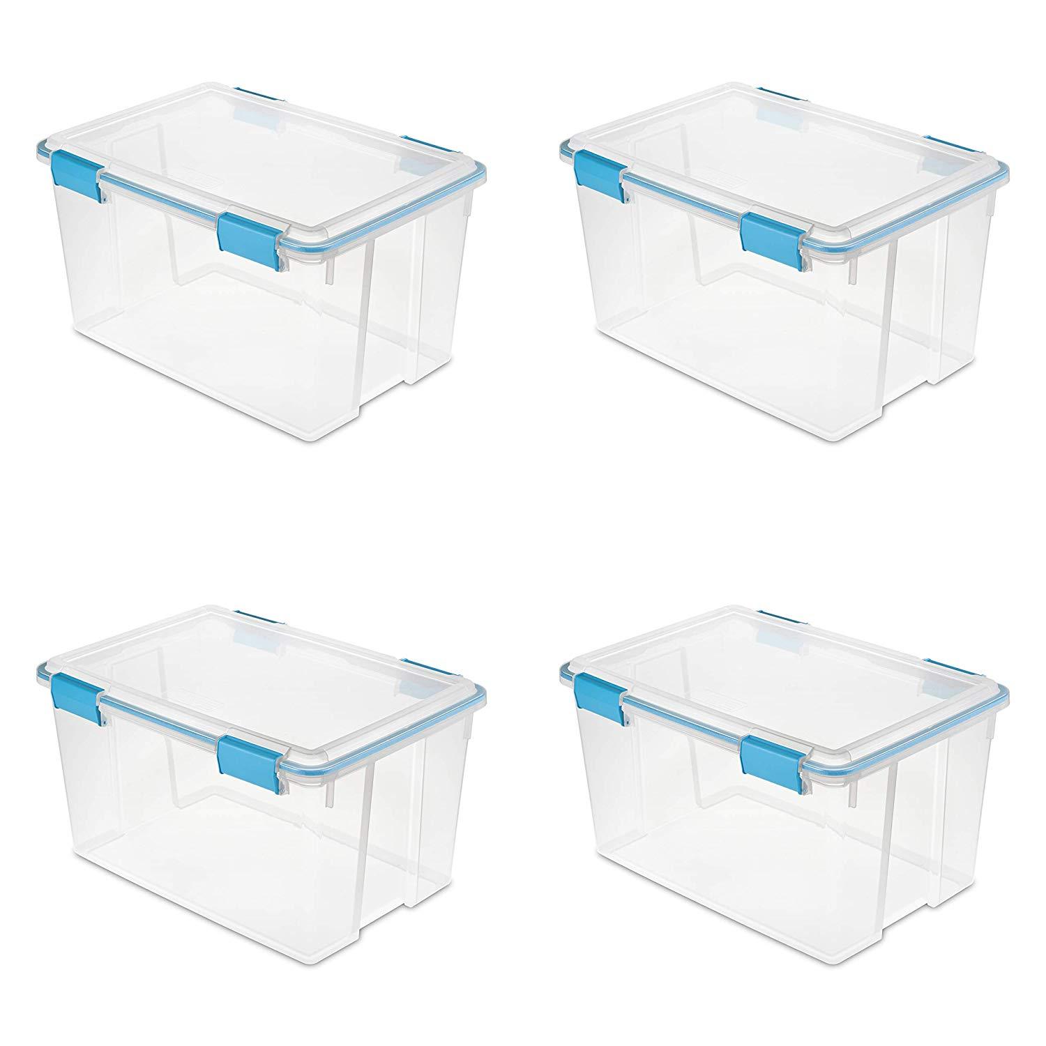 Sterilite 54 Quart Clear Gasket Box with Aquarium Latches