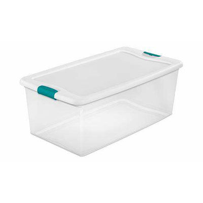 Sterilite 14998004 106 quart/100 L Latching Box with Clear Base