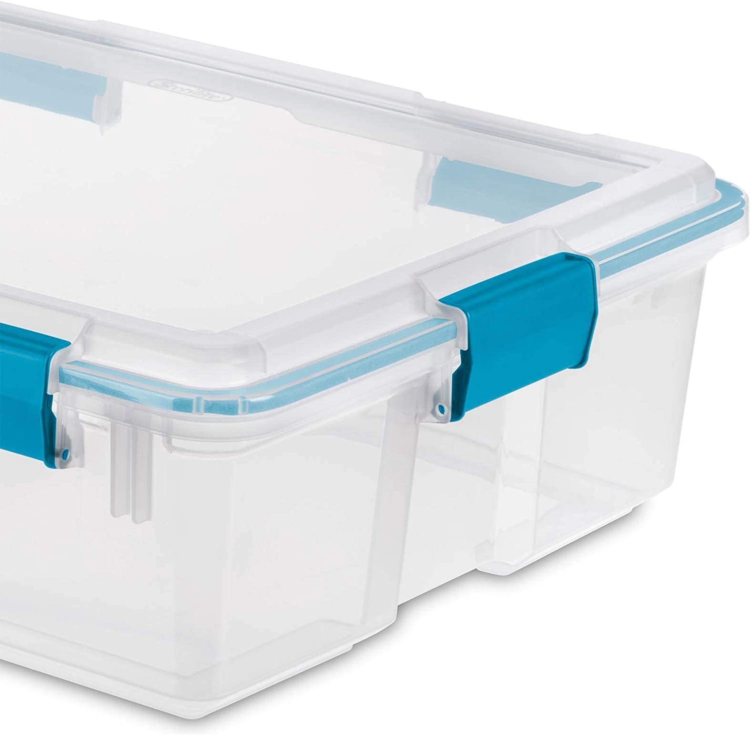 Sterilite 12 Qt Plastic Storage Bin Container Clear Gasket Sealed