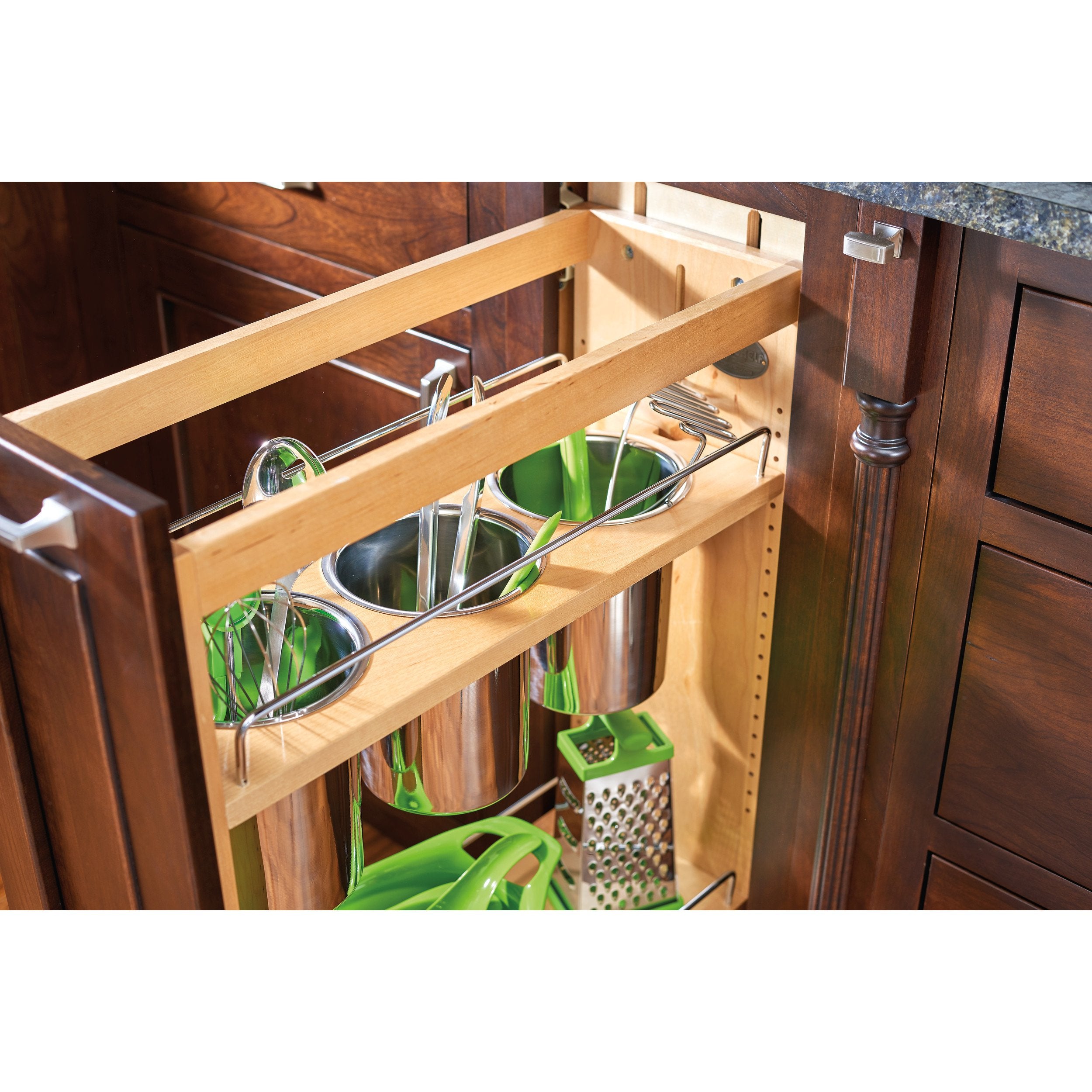 Rev-A-Shelf 5-in W x 25.5-in H 4-Tier Cabinet-mount Wood Spice Rack in the  Cabinet Organizers department at